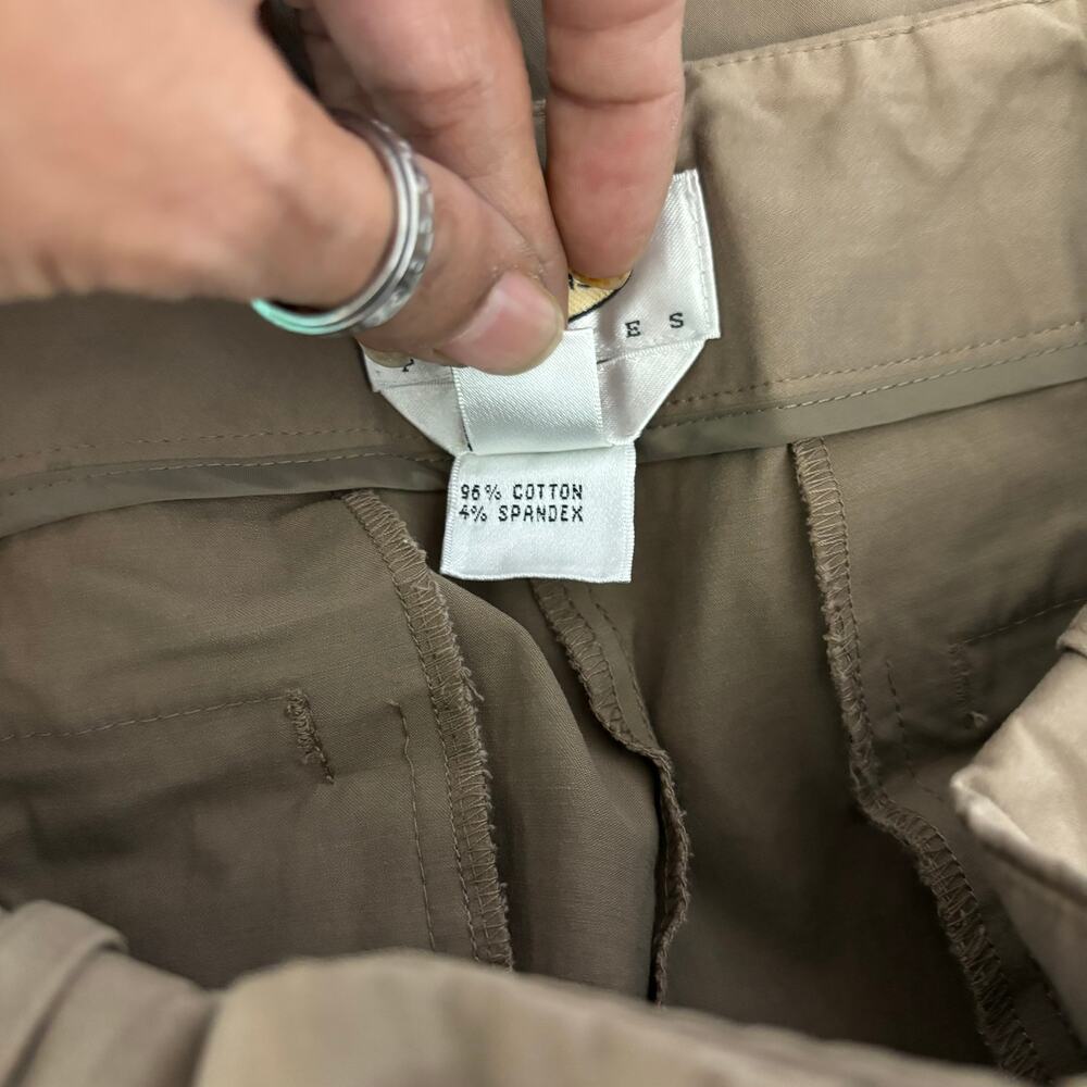 Talbots Petites Tan Mid Rise Straight Leg Pants Size 4P Minimalist Classic - Picture 11 of 13